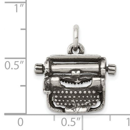 Sterling Silver Antiqued Typewriter Charm