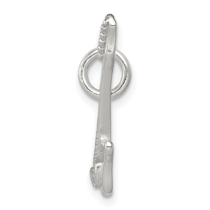 Sterling Silver Rhodium-Plated Electric Guitar Charm