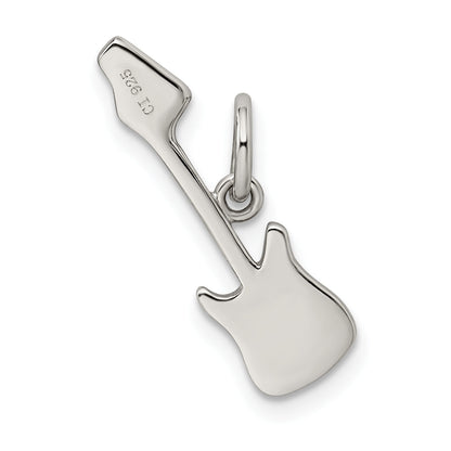 Sterling Silver Rhodium-Plated Electric Guitar Charm