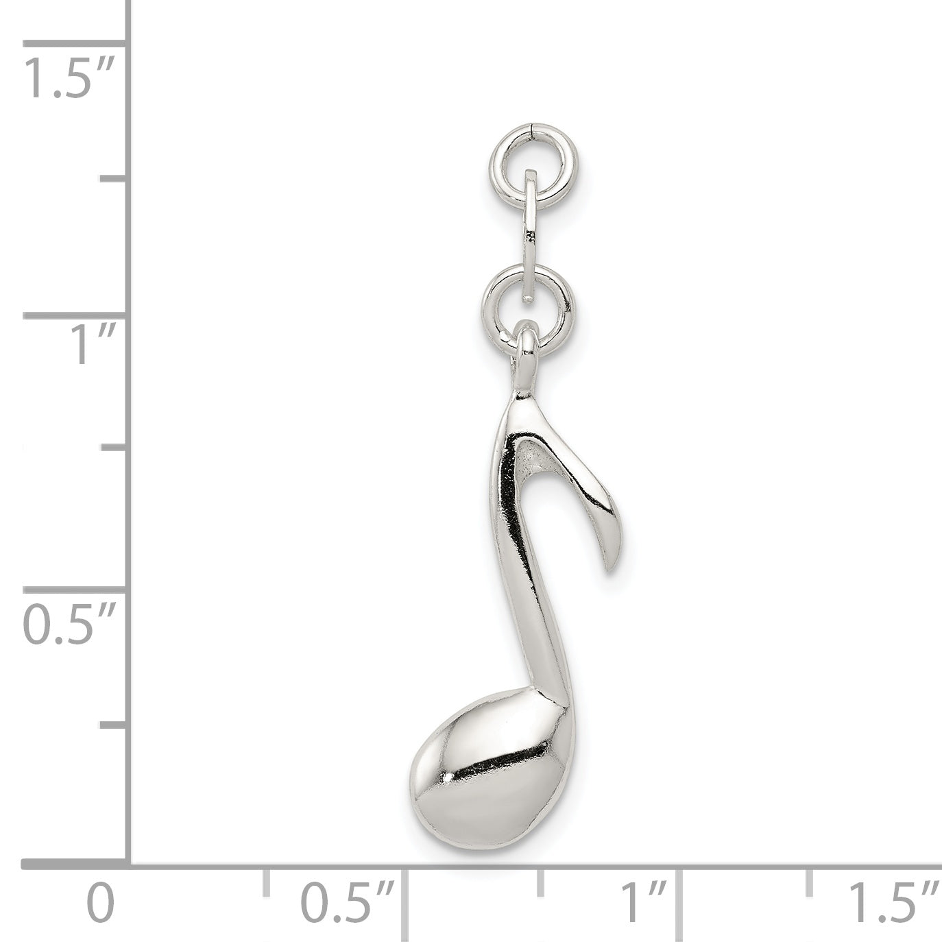 Sterling Silver Polished Music Note Charm