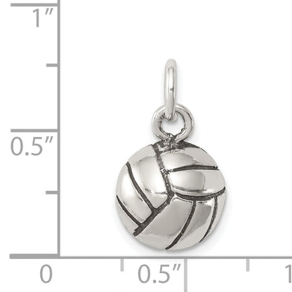 Sterling Silver Antiqued Volleyball Charm
