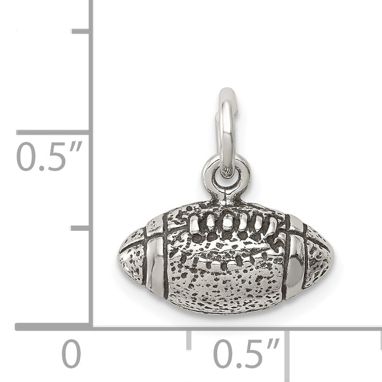 Sterling Silver Antiqued Football Charm