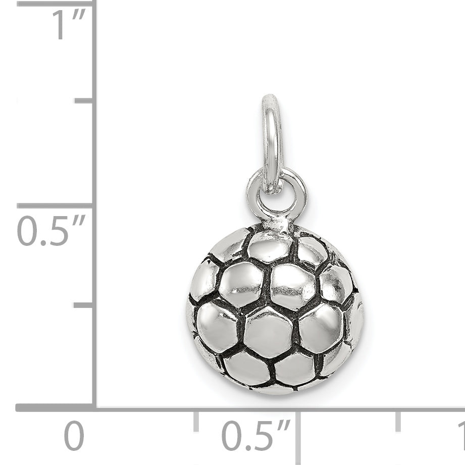 Sterling Silver Antiqued Soccer Ball Charm
