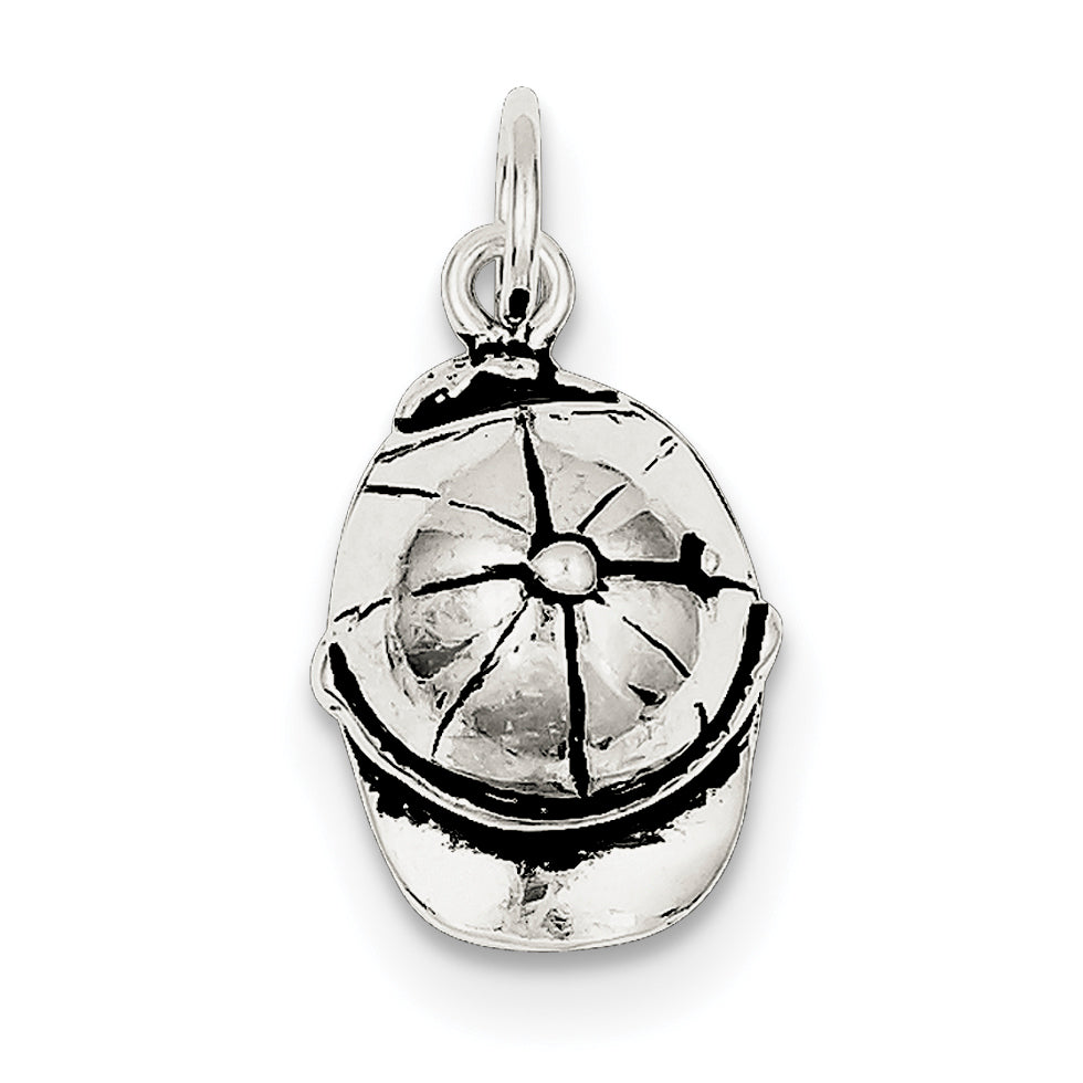 Sterling Silver Antiqued Ball Cap Charm