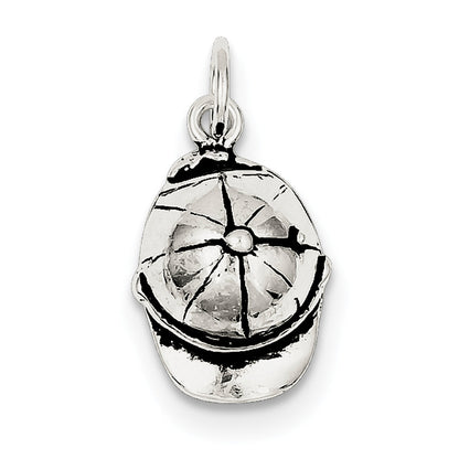 Sterling Silver Antiqued Ball Cap Charm