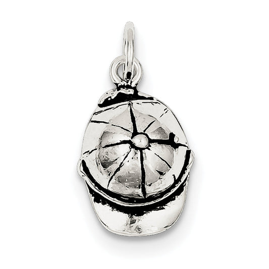 Sterling Silver Antiqued Ball Cap Charm
