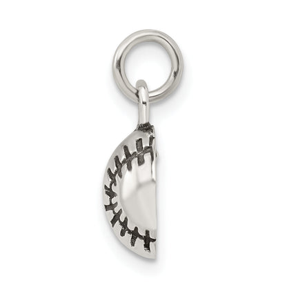 Sterling Silver Antiqued Baseball Charm