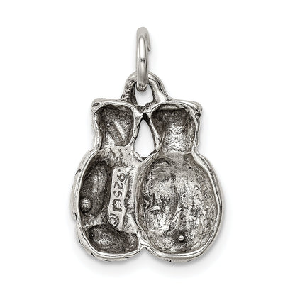 Sterling Silver Antiqued Boxing Gloves Charm