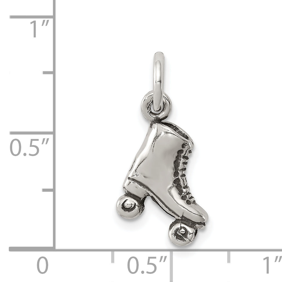 Sterling Silver Antiqued Roller-Skate Charm