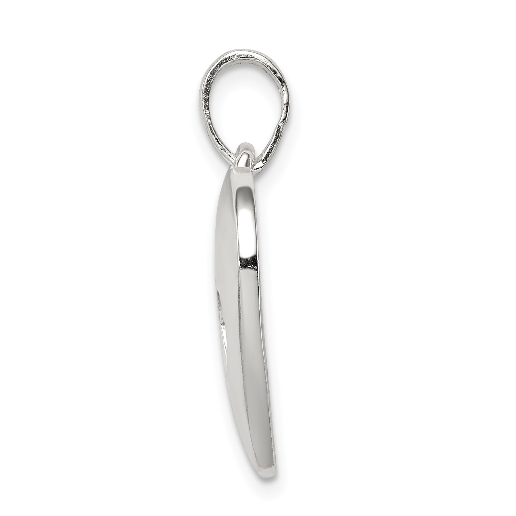 Sterling Silver Polished Heart With Paw Print Pendant