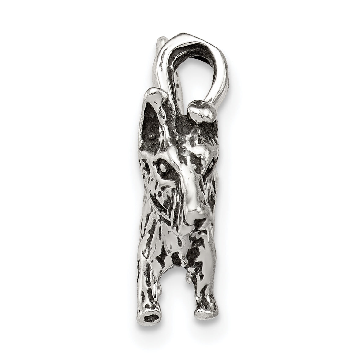 Sterling Silver Antiqued Dog Charm