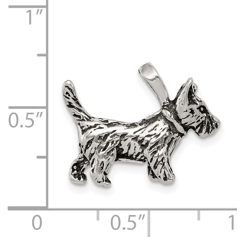 Sterling Silver Antiqued Dog Charm