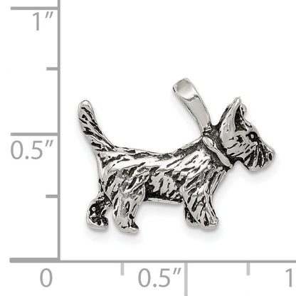 Sterling Silver Antiqued Dog Charm
