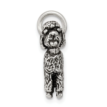 Sterling Silver Antiqued Poodle Charm