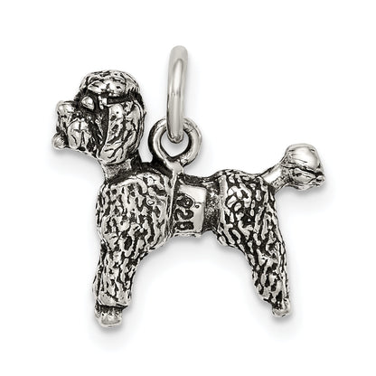 Sterling Silver Antiqued Poodle Charm