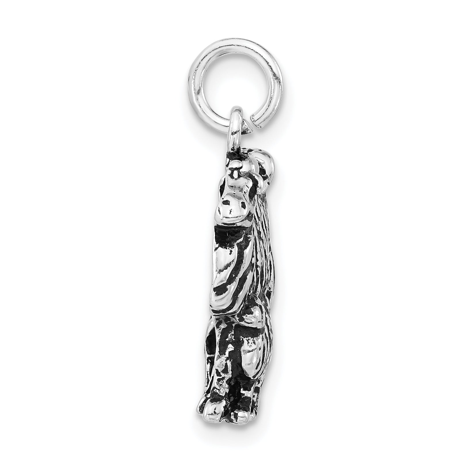 Sterling Silver Antiqued Camel & Baby Charm