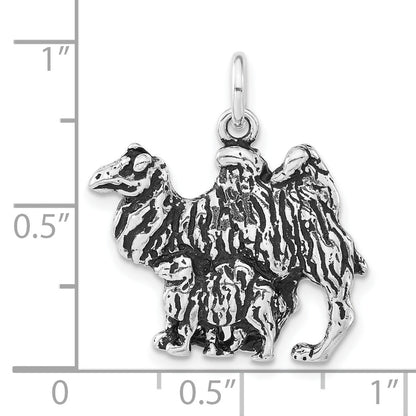 Sterling Silver Antiqued Camel & Baby Charm