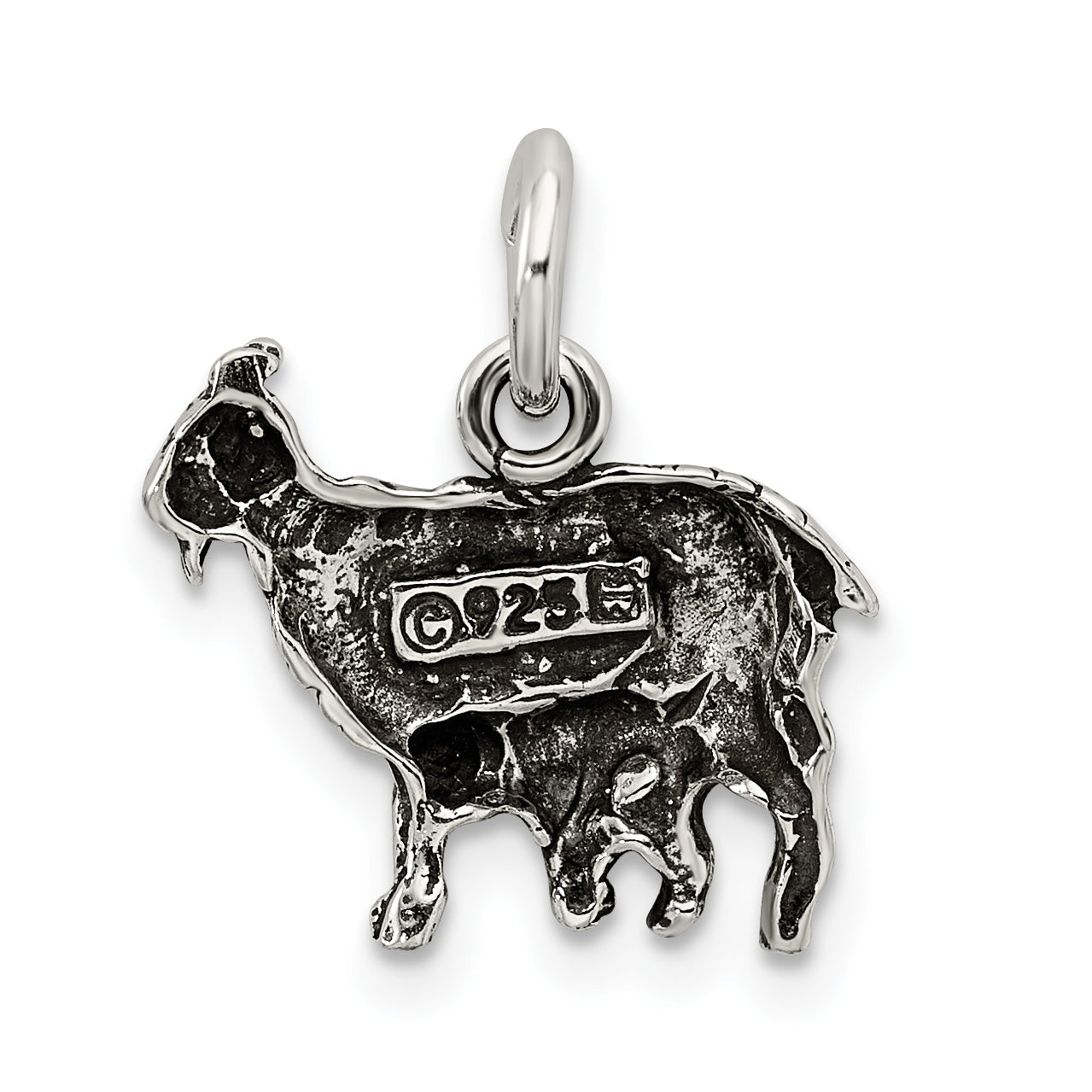 Sterling Silver Antiqued Goat Charm