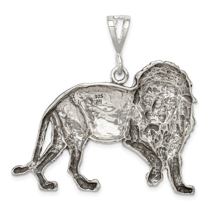 Sterling Silver Antiqued Lion Charm