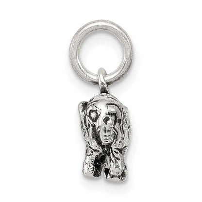 Sterling Silver Antiqued Elephant Charm