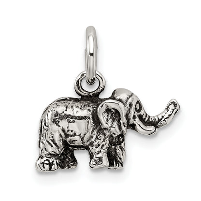 Sterling Silver Antiqued Elephant Charm