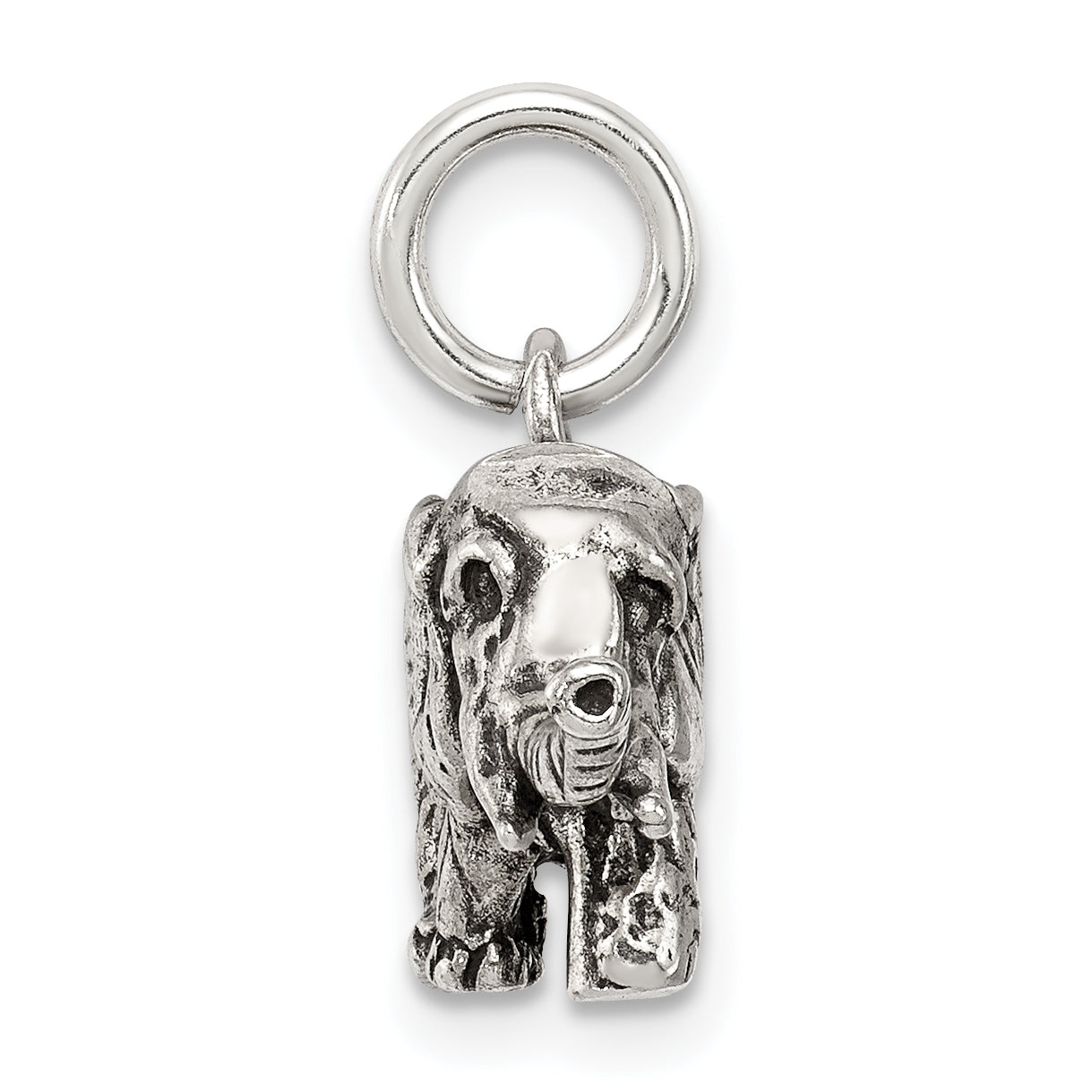 Sterling Silver Antiqued Elephant Charm