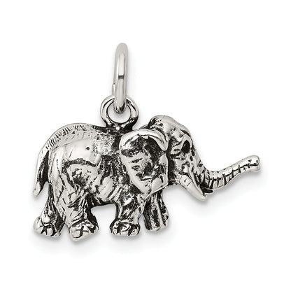 Sterling Silver Antiqued Elephant Charm