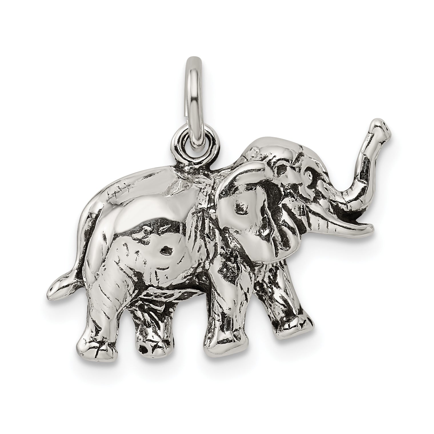 Sterling Silver Antiqued Elephant Charm