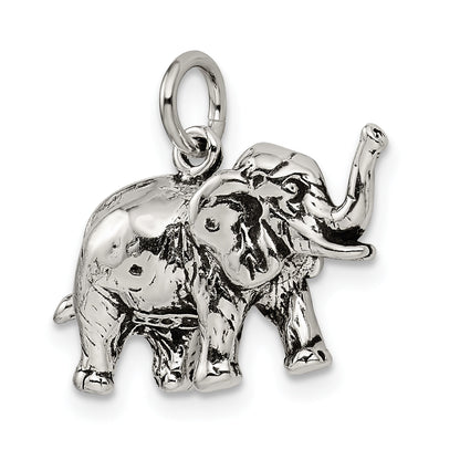 Sterling Silver Antiqued Elephant Charm