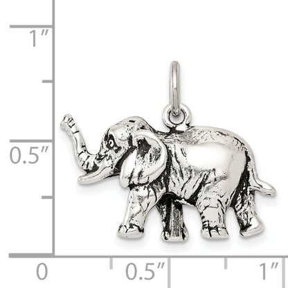 Sterling Silver Antiqued Elephant Charm