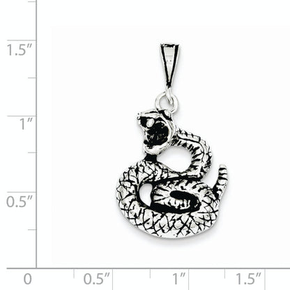 Sterling Silver Antiqued Snake Charm