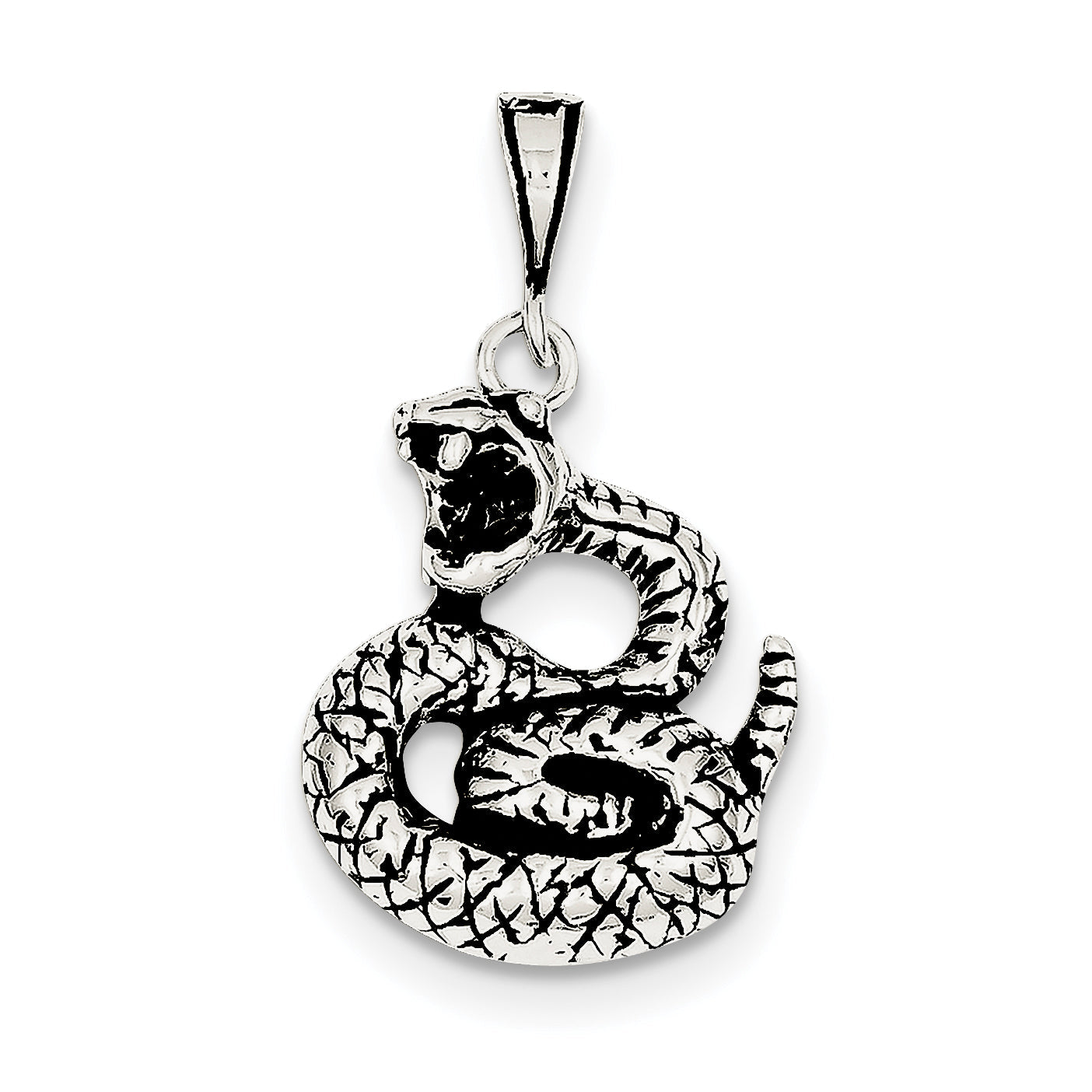 Sterling Silver Antiqued Snake Charm