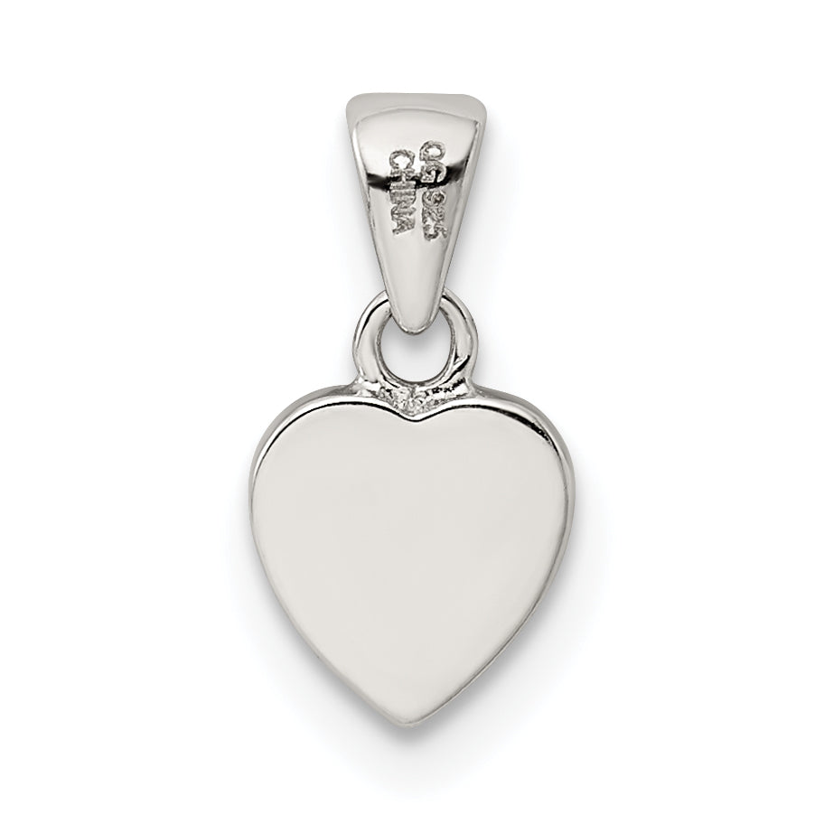 Sterling Silver Rhodium-Plated Polished Heart Pendant