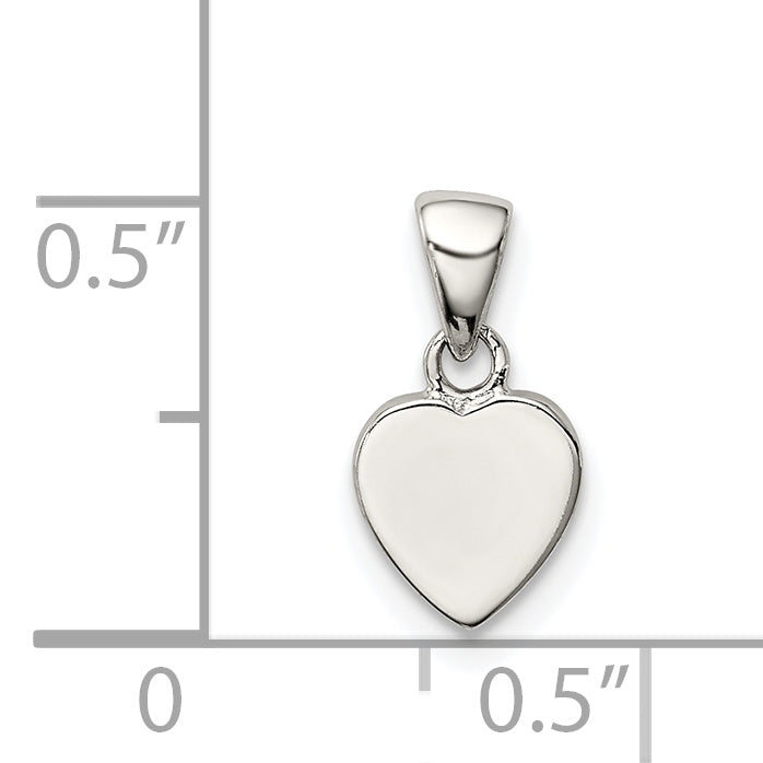 Sterling Silver Rhodium-Plated Polished Heart Pendant