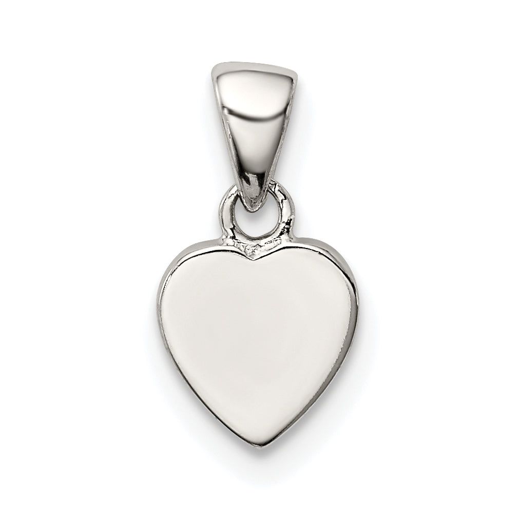 Sterling Silver Rhodium-Plated Polished Heart Pendant