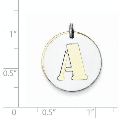 Sterling Silver Gp Initial A Double Plate Round Charm