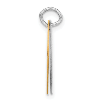 Sterling Silver Gold-Plated L Initial Double Oval Plate Charm