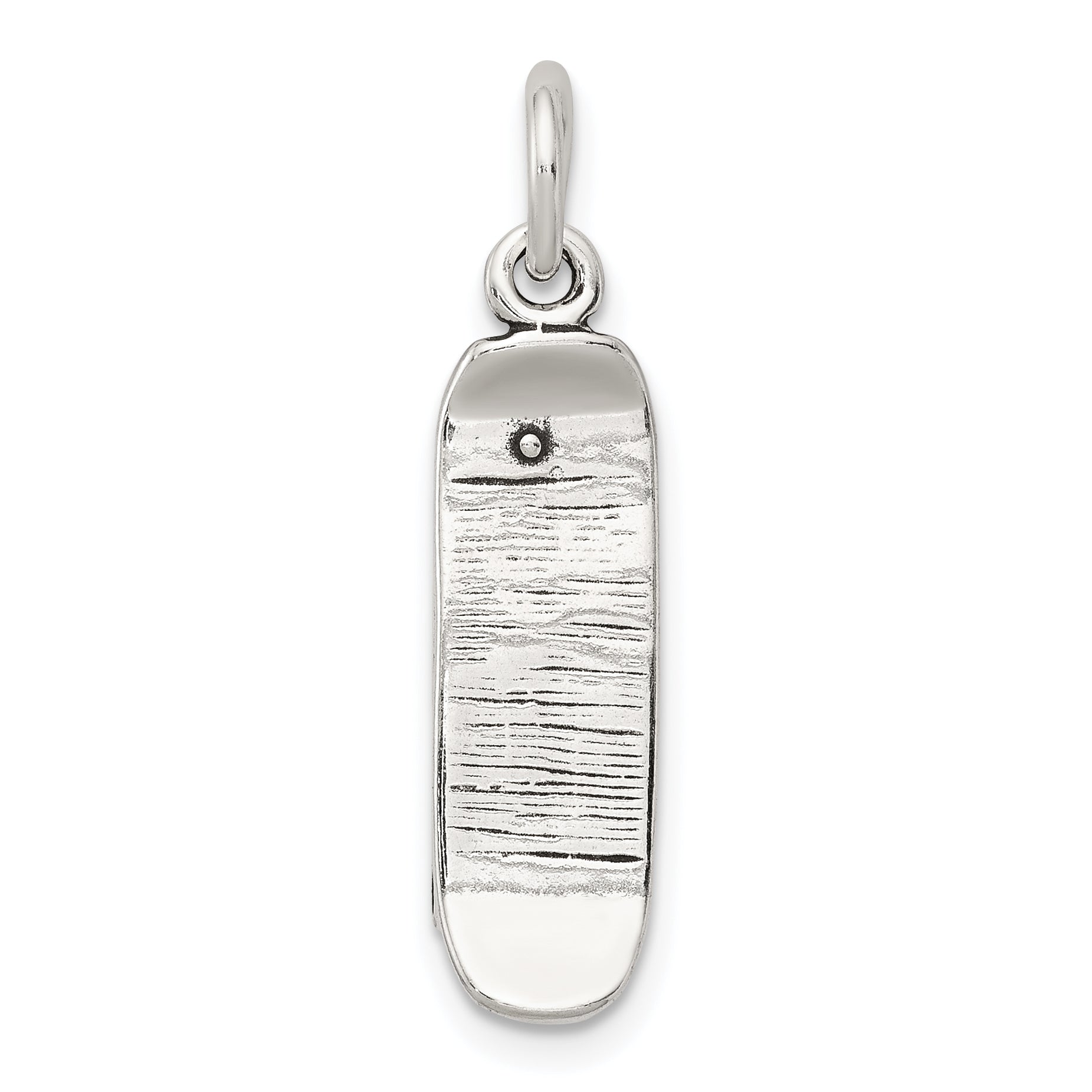 Sterling Silver Antiqued Skateboard Charm