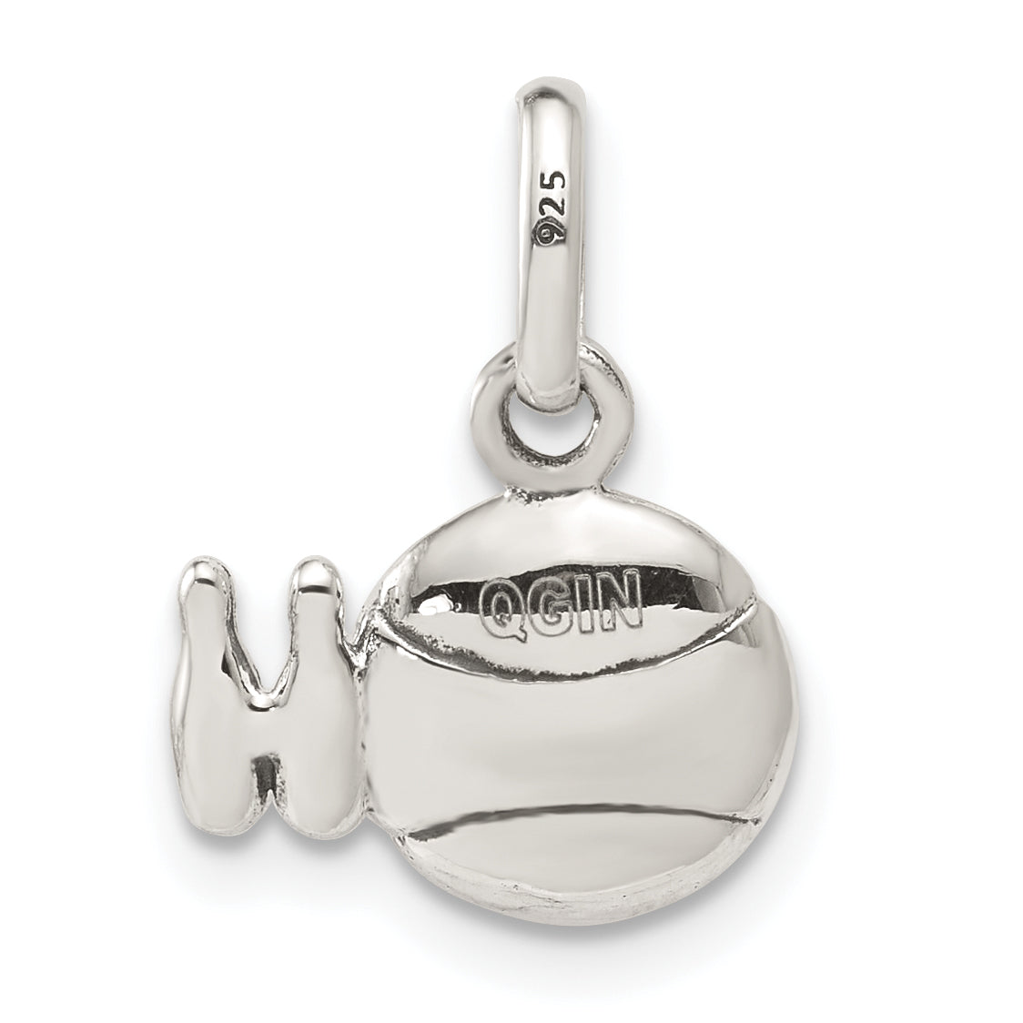 Sterling Silver Antiqued Bowling Ball And Pins Charm