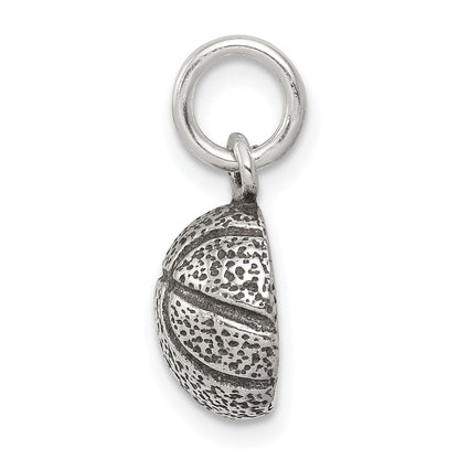 Sterling Silver Antiqued Basketball Charm