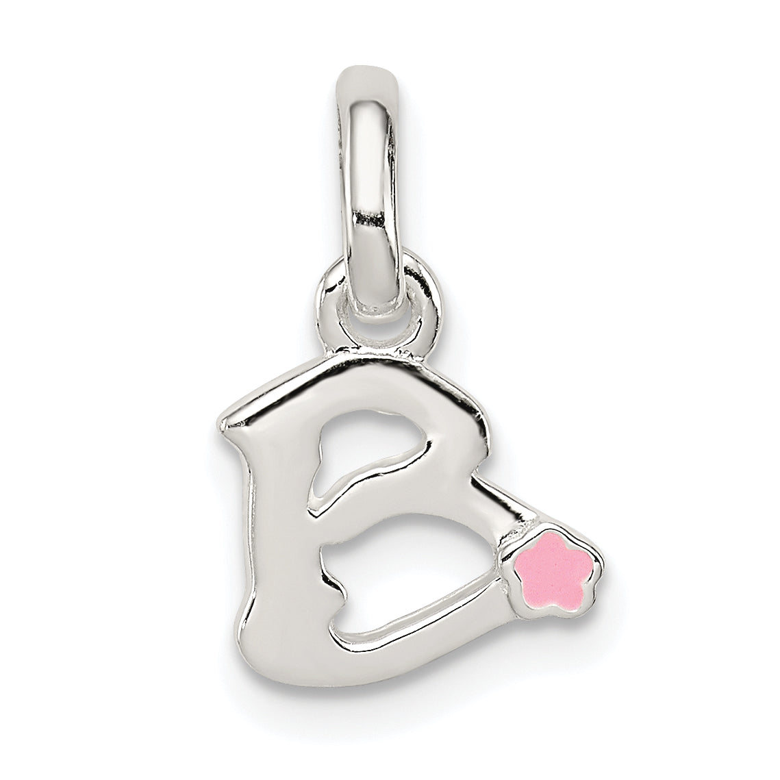 Sterling Silver Letter B With Enamel Pendant
