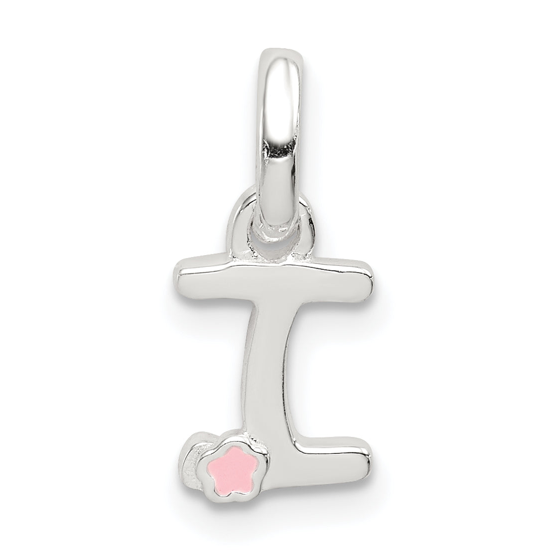Sterling Silver Letter I With Enamel Pendant