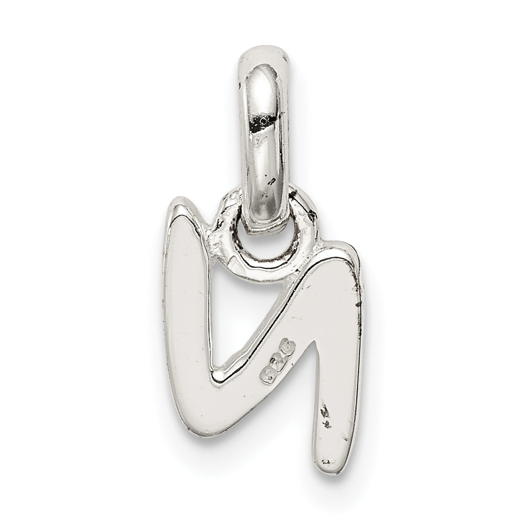 Sterling Silver Letter N With Enamel Pendant