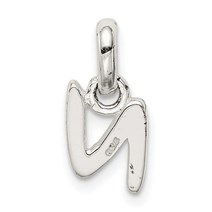 Sterling Silver Letter N With Enamel Pendant