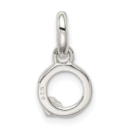 Sterling Silver Letter O With Enamel Pendant