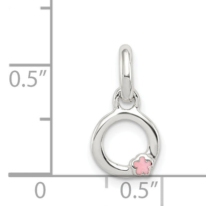 Sterling Silver Letter O With Enamel Pendant