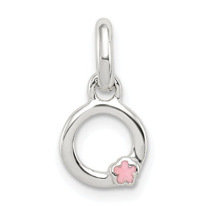 Sterling Silver Letter O With Enamel Pendant