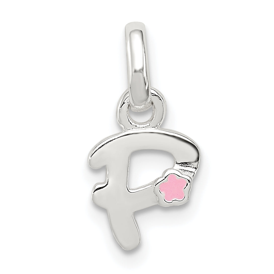 Sterling Silver Letter P With Enamel Pendant