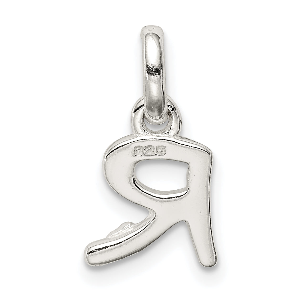 Sterling Silver Letter R With Enamel Pendant