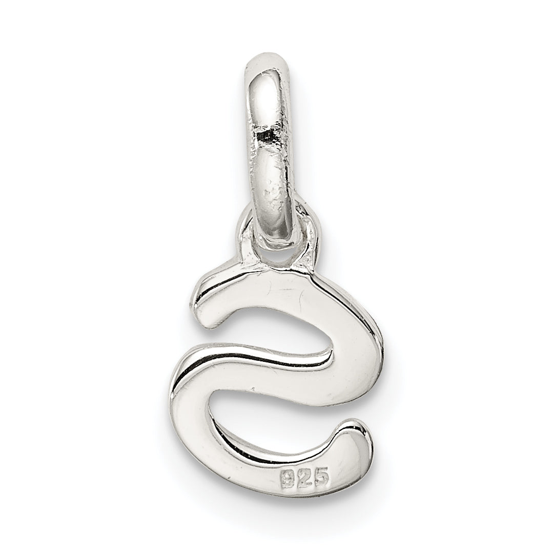 Sterling Silver Letter S With Enamel Pendant